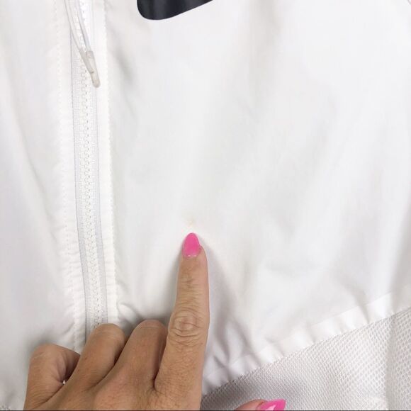 NIKE | Mesh Back White Bomber Style Track Jacket Red Label Women’s Size Small - Picture 8 of 11